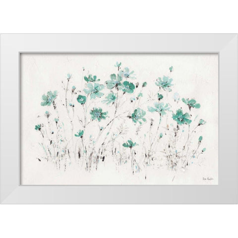Wildflowers I Turquoise White Modern Wood Framed Art Print by Audit, Lisa