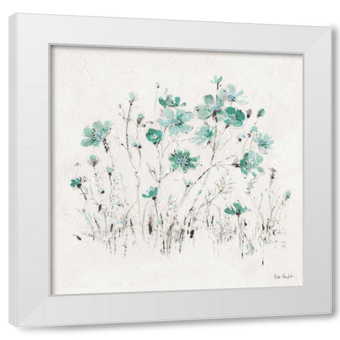 Wildflowers II Turquoise White Modern Wood Framed Art Print by Audit, Lisa