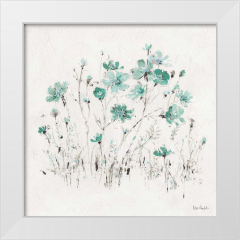 Wildflowers II Turquoise White Modern Wood Framed Art Print by Audit, Lisa