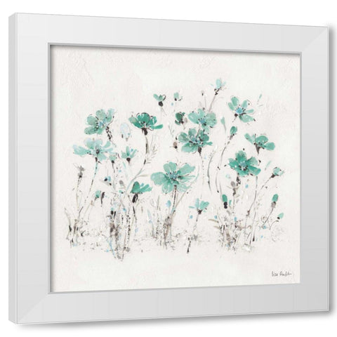 Wildflowers III Turquoise White Modern Wood Framed Art Print by Audit, Lisa