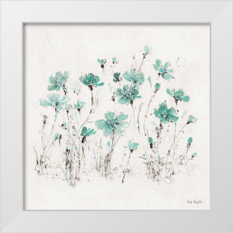 Wildflowers III Turquoise White Modern Wood Framed Art Print by Audit, Lisa