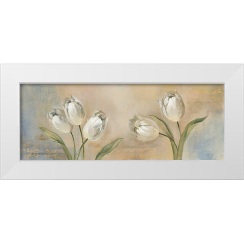 Delicate Blossoms II White Modern Wood Framed Art Print by Vassileva, Silvia
