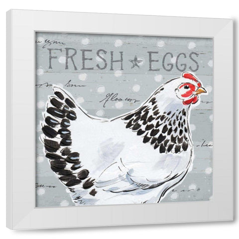 Roosters Call II White Modern Wood Framed Art Print by Brissonnet, Daphne