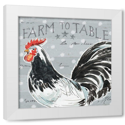 Roosters Call III White Modern Wood Framed Art Print by Brissonnet, Daphne