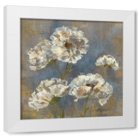 Flowers in Morning Dew I White Modern Wood Framed Art Print by Vassileva, Silvia