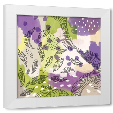 Bright Life III Purple Yellow Line Crop White Modern Wood Framed Art Print by Urban, Mary