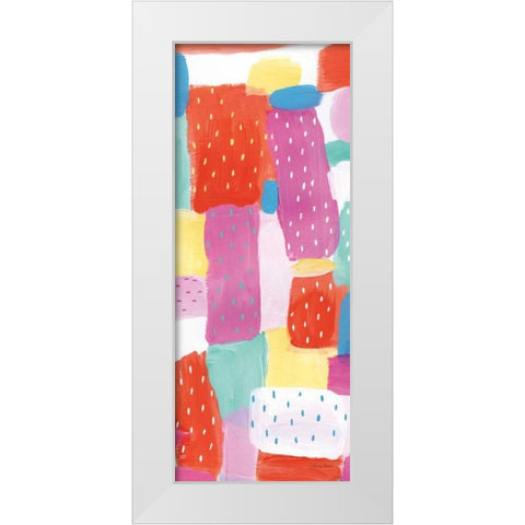 Happy I Spots Crop White Modern Wood Framed Art Print by Zaman, Farida