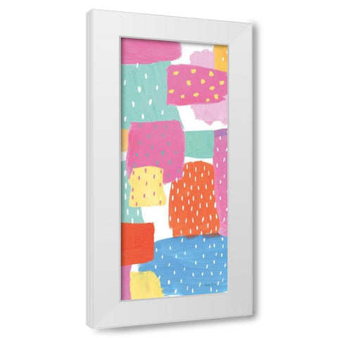 Happy III Spots Crop White Modern Wood Framed Art Print by Zaman, Farida