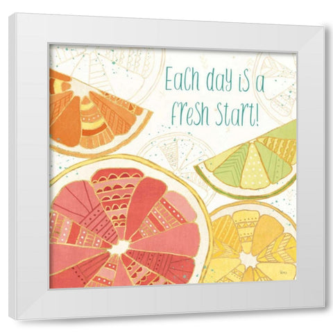 Citrus Splash I White Modern Wood Framed Art Print by Charron, Veronique