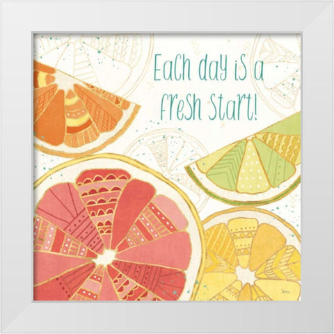 Citrus Splash I White Modern Wood Framed Art Print by Charron, Veronique