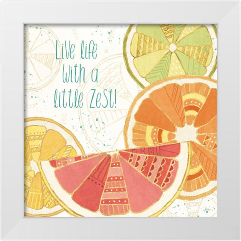 Citrus Splash II White Modern Wood Framed Art Print by Charron, Veronique