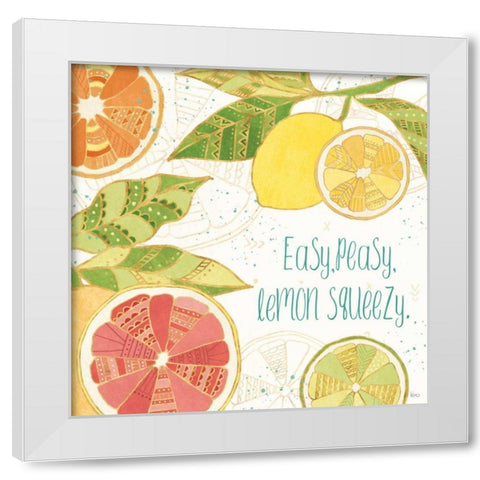 Citrus Splash III White Modern Wood Framed Art Print by Charron, Veronique