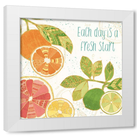 Citrus Splash IV White Modern Wood Framed Art Print by Charron, Veronique
