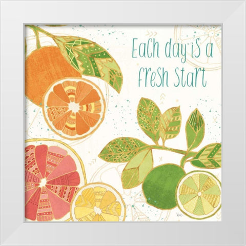 Citrus Splash IV White Modern Wood Framed Art Print by Charron, Veronique