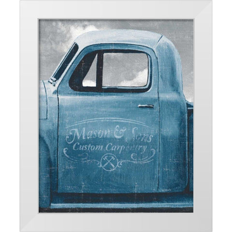 Lets Go for a Ride II Vintage Blue White Modern Wood Framed Art Print by Wiens, James