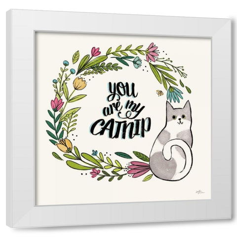 Purrfect Garden VI White Modern Wood Framed Art Print by Penner, Janelle