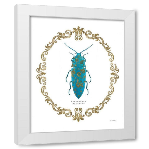 Adorning Coleoptera VIII White Modern Wood Framed Art Print by Wiens, James