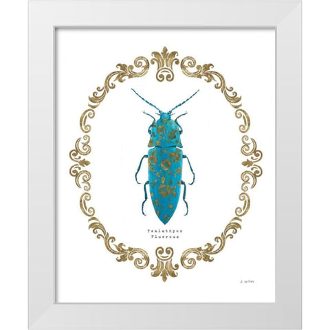 Adorning Coleoptera VIII White Modern Wood Framed Art Print by Wiens, James