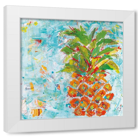 Pineapple Bright White Modern Wood Framed Art Print by Day, Kellie