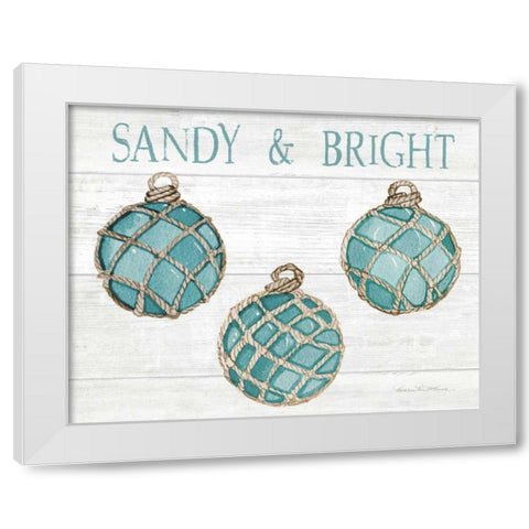 Coastal Holiday Ornament VIII Sandy and Bright White Modern Wood Framed Art Print by McKenna, Kathleen Parr