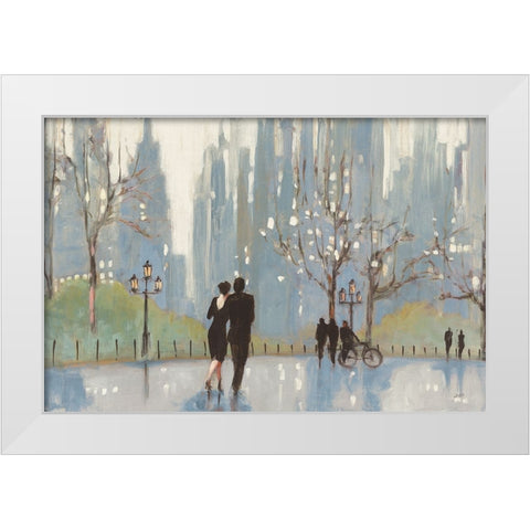 An Evening Out Blue White Modern Wood Framed Art Print by Purinton, Julia