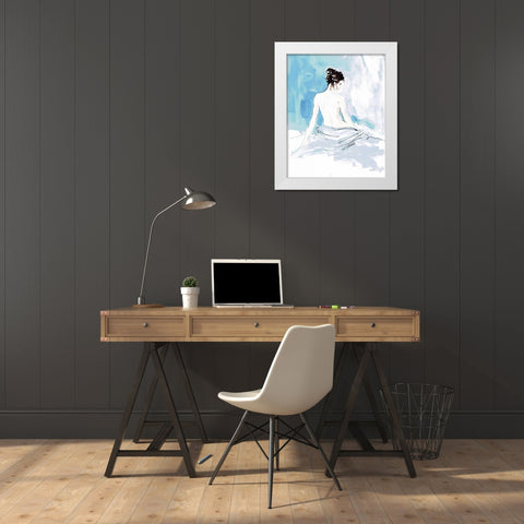 Nude I Blue White Modern Wood Framed Art Print by Tavoletti, Anne