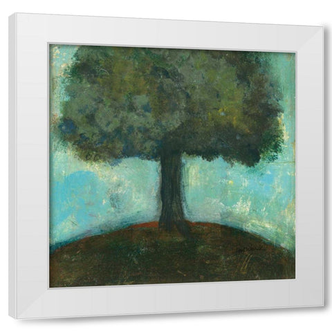 Under the Tree Square II White Modern Wood Framed Art Print by Warrick, Cheryl