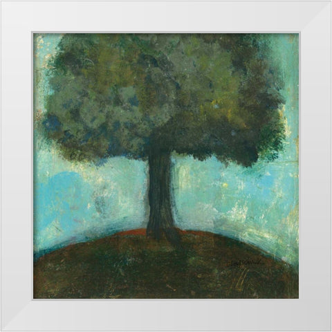 Under the Tree Square II White Modern Wood Framed Art Print by Warrick, Cheryl
