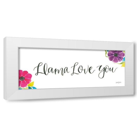 La La Llama VII White Modern Wood Framed Art Print by Jackson, Jenaya