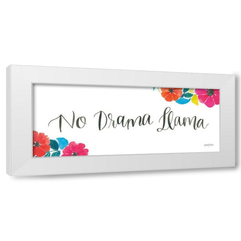 La La Llama IX White Modern Wood Framed Art Print by Jackson, Jenaya