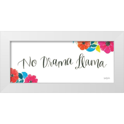 La La Llama IX White Modern Wood Framed Art Print by Jackson, Jenaya