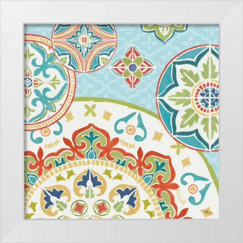 Colorful Journey III White Modern Wood Framed Art Print by Pela Studio