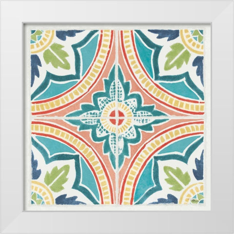 Colorful Journey VIII White Modern Wood Framed Art Print by Pela Studio