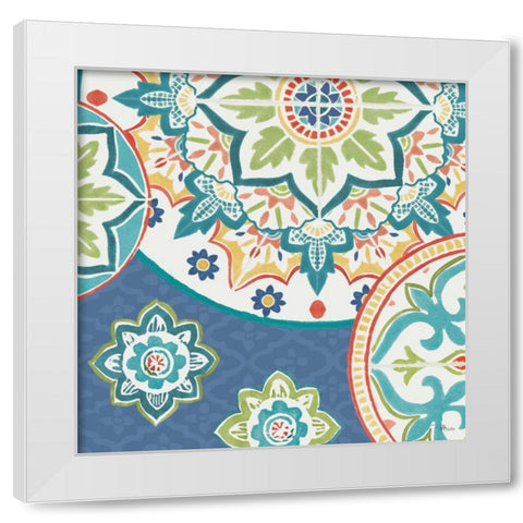 Colorful Journey II Blue White Modern Wood Framed Art Print by Pela Studio