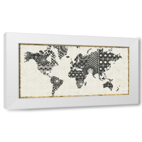 Kami Map White Modern Wood Framed Art Print by Lovell, Kathrine