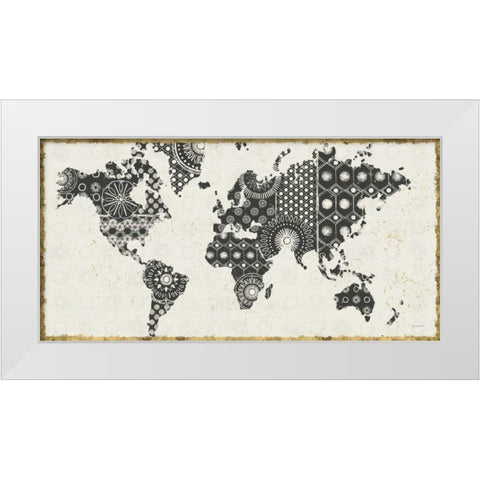 Kami Map White Modern Wood Framed Art Print by Lovell, Kathrine