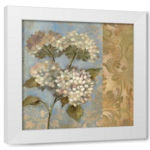 Hydrangea on Soft Blue WAG White Modern Wood Framed Art Print by Vassileva, Silvia