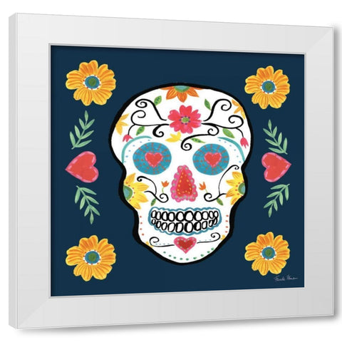 Day of the Dead IV White Modern Wood Framed Art Print by Zaman, Farida