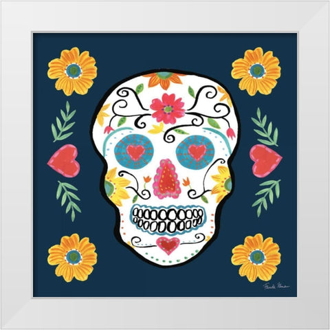 Day of the Dead IV White Modern Wood Framed Art Print by Zaman, Farida