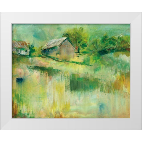 September Barns White Modern Wood Framed Art Print by Schlabach, Sue