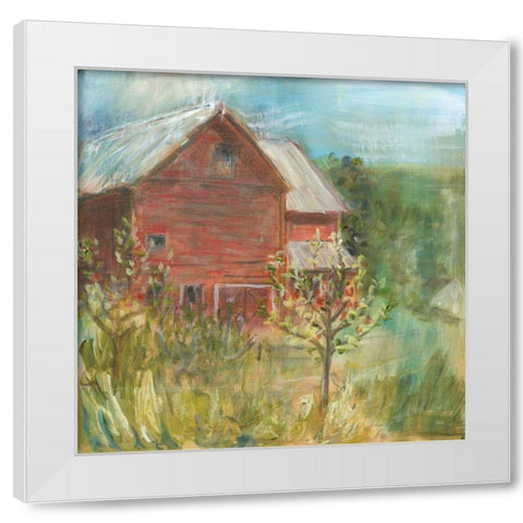 Barn Orchard White Modern Wood Framed Art Print by Schlabach, Sue
