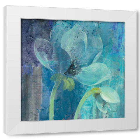 Moonlight Garden White Modern Wood Framed Art Print by Hristova, Albena