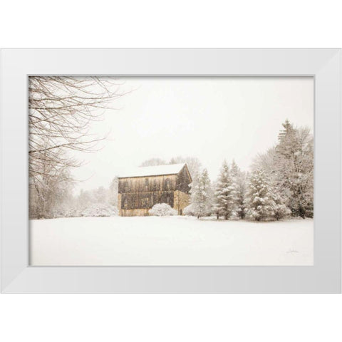 First snow White Modern Wood Framed Art Print by Aledanda