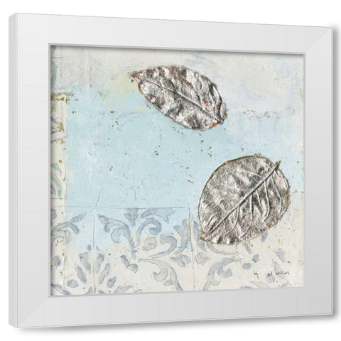 Gracefully Blue II White Modern Wood Framed Art Print by Wiens, James