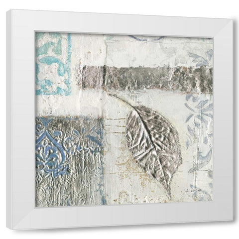 Gracefully Blue IV White Modern Wood Framed Art Print by Wiens, James