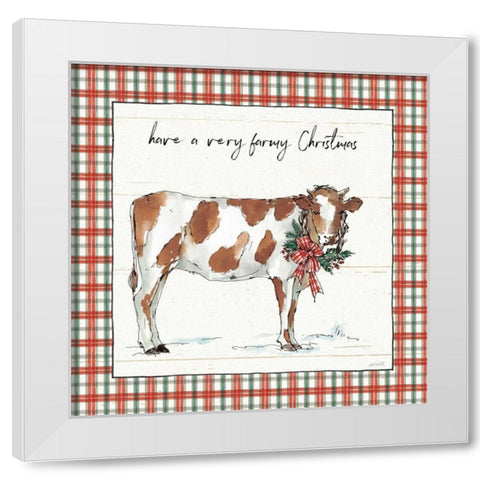 Holiday on the Farm III Plaid White Modern Wood Framed Art Print by Tavoletti, Anne