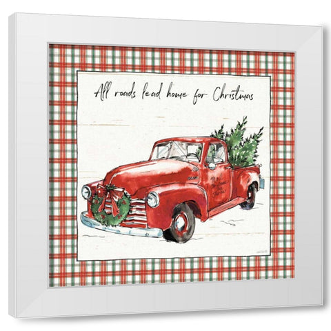 Holiday on the Farm VI Plaid White Modern Wood Framed Art Print by Tavoletti, Anne