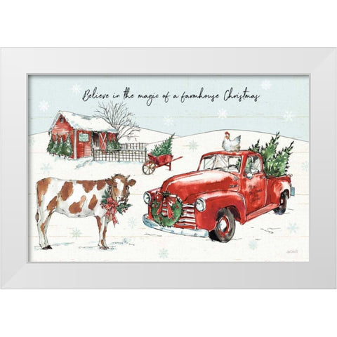 Holiday on the Farm II Believe White Modern Wood Framed Art Print by Tavoletti, Anne