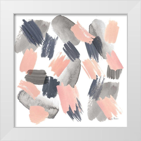 Grey Pink Mist II White Modern Wood Framed Art Print by Zaman, Farida