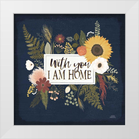 Autumn Romance III White Modern Wood Framed Art Print by Marshall, Laura